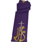 Stole with JHS and purple embroidered Cross