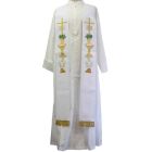 Stolon with liturgical embroidery and white gold fringe