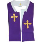 Reversible stole with white / purple embroidered Cross