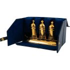 Three gold-plated chrismatories for the holy oils