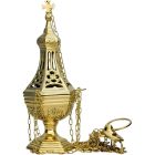 Gothic style metal censer | Spanish botafumeiro golden color