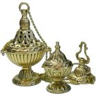 Set of censer, incense boat and spoons made of bronze