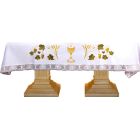 Communion tablecloths with chalice, Host, wheat and embroidered grapes