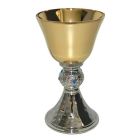 Small chalice or mini chalice made of blue two-tone metal