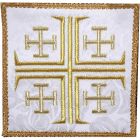 Crosses of Jerusalem | Catholic altar cloth pall white