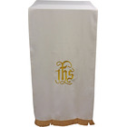 Lectern cover cloth with white JHS embroidery