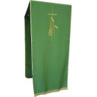 Gold Fringe Polyester Lectern Cloth green