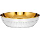 Silver paten without foot with simple embossing