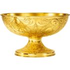 Embossed silver paten with 24-carat gold plating