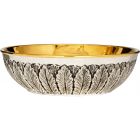 Silver paten without base with decoration in relief