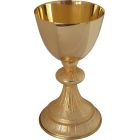 Gold metal chalice with paten