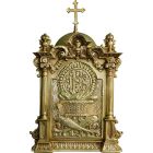 Tabernacle in bronze with JHS in relief