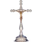 Silver crucifix with golden Christ