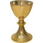 Gold metal chalice with silver Cross