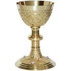 Metal chalice with stones at the base