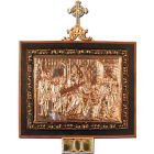 Way of the Cross in bronze with wooden frame