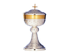 Silver ciborium with linear chiselling