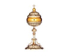 Silver ciborium with golden cross