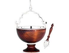 Silver barrel with wooden exterior