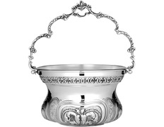 Stemless silver acetre with chiselled liturgical elements