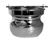 Silver color brass Holy Water vessel | 11 cm. high