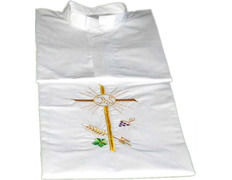Add to Cart White alb with Cross, JHS, wheat ears and embroidered grapes White alb with Cross, JHS, wheat ears and embroidered grapes