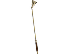 Candle snuffer with wooden handle and mobile bell
