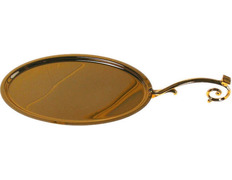 Communion tray made of gold metal