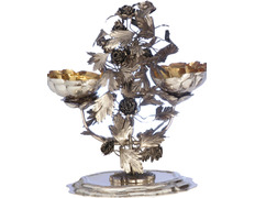 Silver shrine for holy water with foot