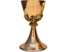 Add to Cart Chalice with smooth base and cup decorated with grapes Chalice with smooth base and cup decorated with grapes