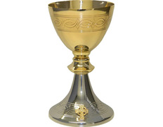 Goblet with silver plating and gold plating