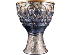 Add to Cart Chalice of the Last Supper in bronze with silver bath Chalice of the Last Supper in bronze with silver bath