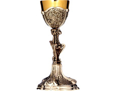 Add to Cart Asymmetrical silver chalice with chiselled liturgical elements Asymmetrical silver chalice with chiselled liturgical elements