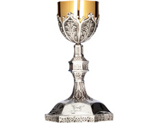 Add to Cart Chiselled silver chalice with hexagonal base Chiselled silver chalice with hexagonal base