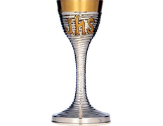 Silver chalice with gold JHS