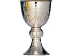Classic style chiselled silver goblet