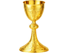 Embossed silver chalice with gold plating