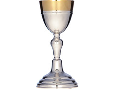 Smooth silver chalice with gold-plated cup