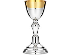 Smooth silver chalice with gold-plated cup