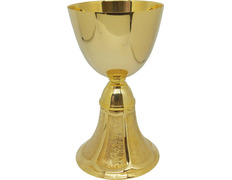 Add to Cart Chalice and paten of Communion in gold metal Chalice and paten of Communion in gold metal