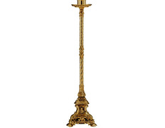 Bronze candlestick with triangular base