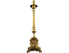 Bronze candlestick with chiseled foot