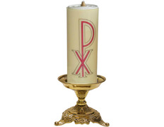 Add to Cart Table candlestick with candle and liturgical motifs on the base Table candlestick with candle and liturgical motifs on the base