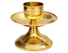 Simple finish bronze table candlestick