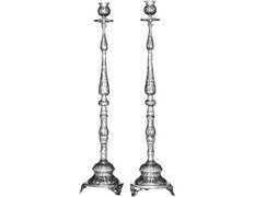 Standing candlestick made of chiselled sterling silver
