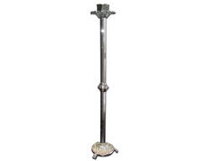 Add to Cart Standing candlestick with silver plated color plated decorated base and tray Standing candlestick with silver plated color plated decorated base and tray