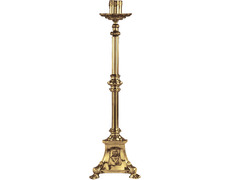 Adjustable candle holder in bronze with Sacred Heart