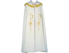 Pluvial cape with Cross embroidered in green gold thread