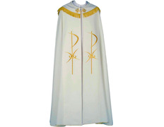 Pluvial cape with Cross embroidered in white gold thread
