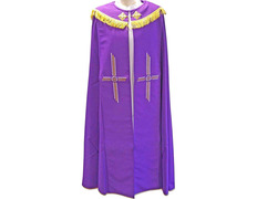 Polyester Pluvial Cloak with Purple Gold Fringe